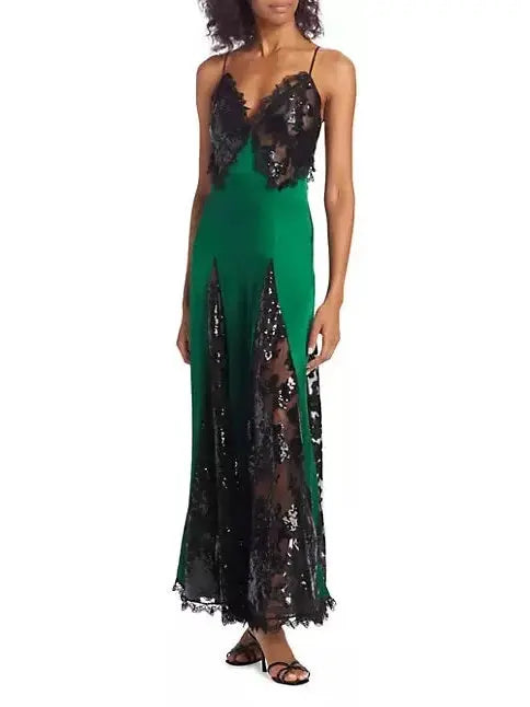 Sequin & Lace-Embellished Gown - Branna Couture