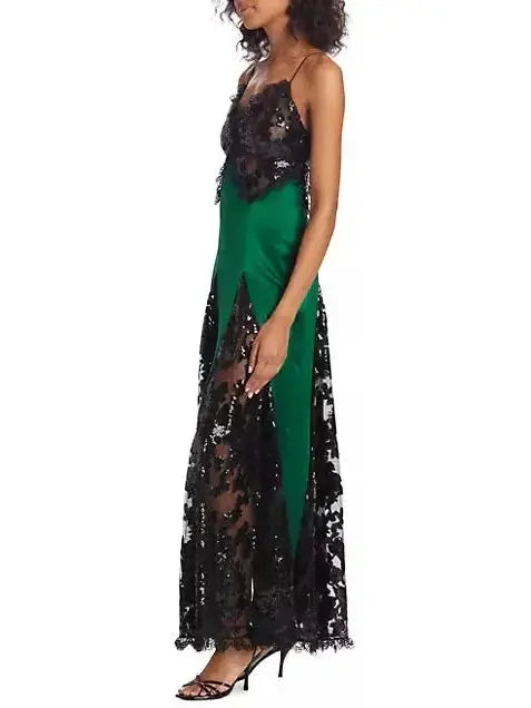 Sequin & Lace-Embellished Gown - Branna Couture