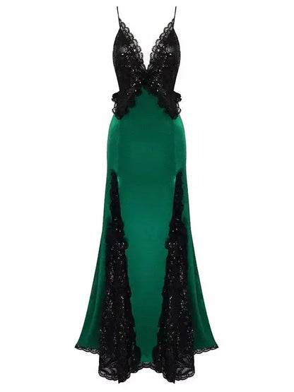 Sequin & Lace-Embellished Gown - Branna Couture