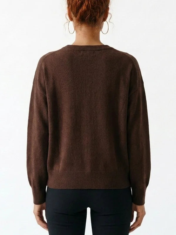 Sequin Botanical Cashmere Crew Neck Sweater - Sweaters & Knitwear
