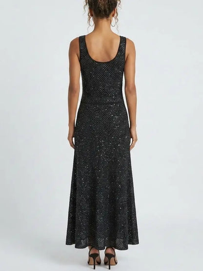 Sequin Knit Tank Maxi Dress - Dresses
