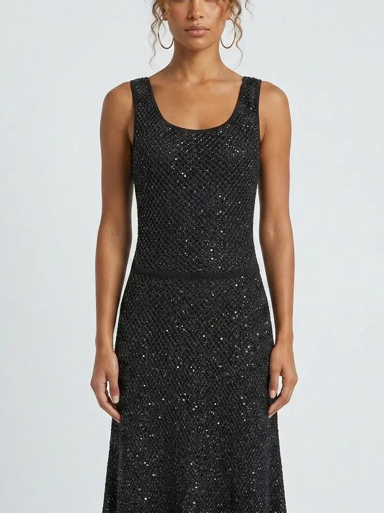 Sequin Knit Tank Maxi Dress - Dresses