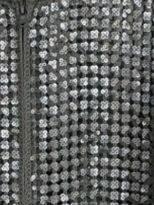 Sequin Open Knit Zip Front Linen Blend Cardigan - Sweaters & Knitwear