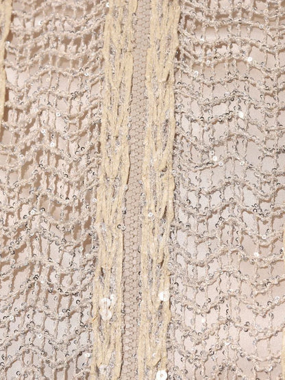 Sequin Raffia Net Bomber Jacket - Jackets