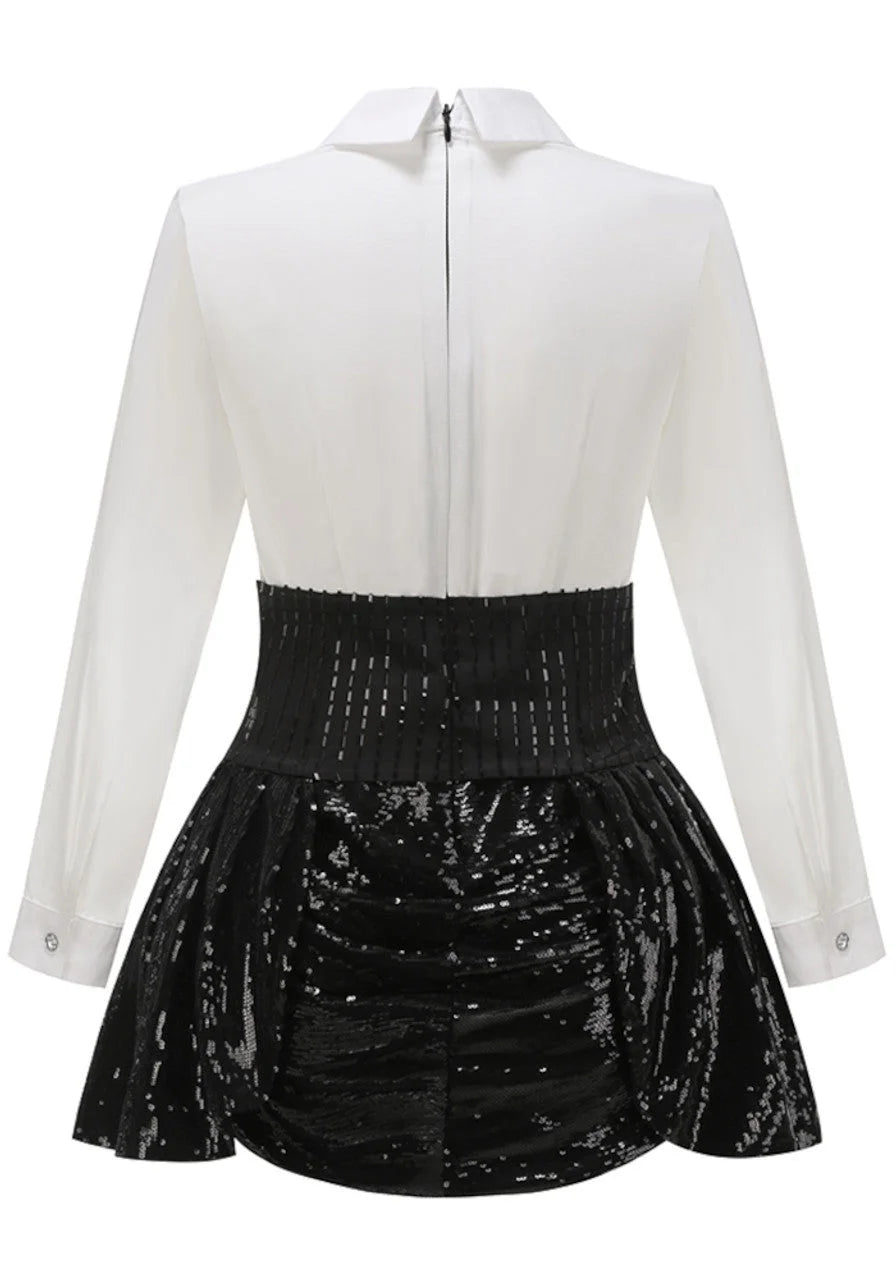 Sequin Tuxedo-Style Dress and Blazer Set - Suits & Sets