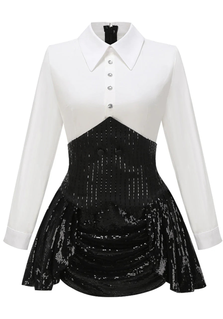 Sequin Tuxedo-Style Dress and Blazer Set - Suits & Sets