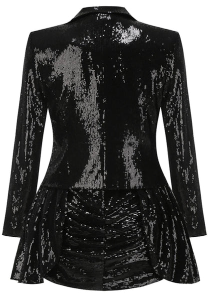 Sequin Tuxedo-Style Dress and Blazer Set - Suits & Sets