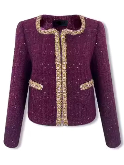 Sequin and Jewel Embellished Tweed Dress and Jacket Set Branna Couture