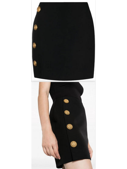 Short Asymmetrical Skirt, Black - Branna Couture