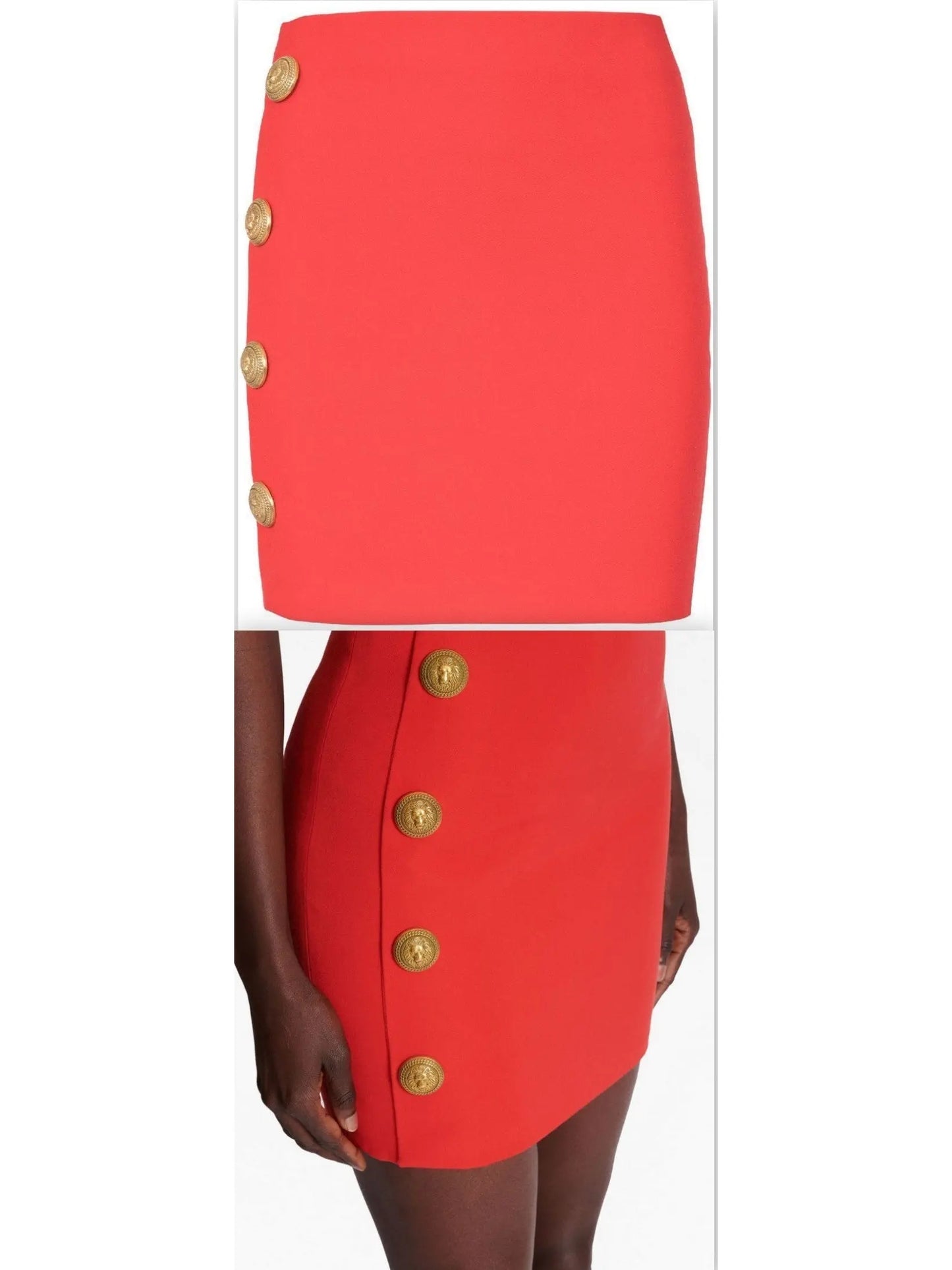 Short Asymmetrical Skirt, Red - Branna Couture