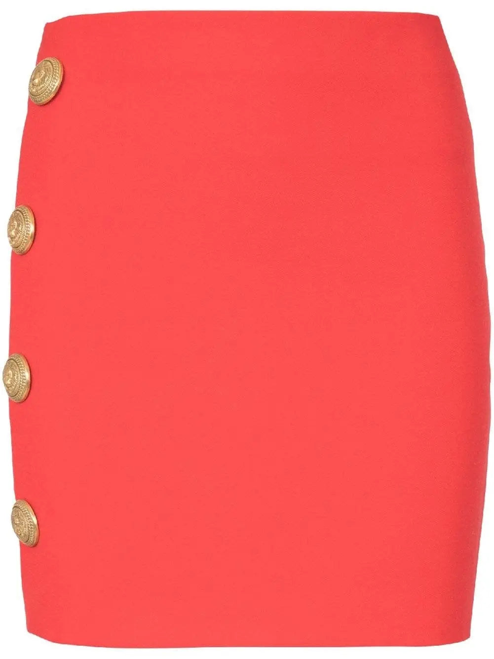 Short Asymmetrical Skirt, Red - Branna Couture