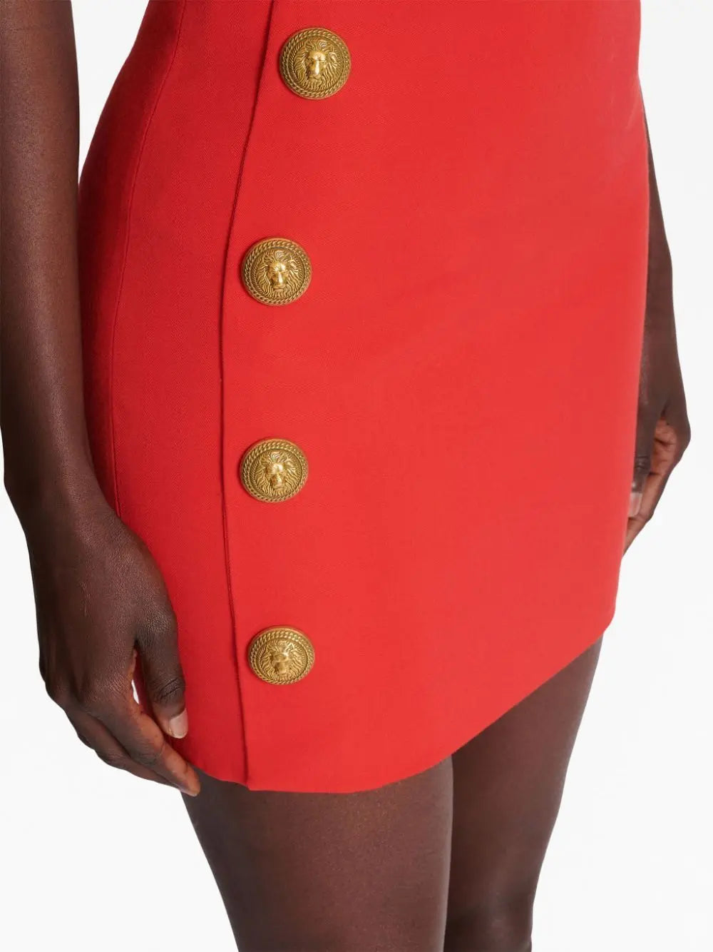 Short Asymmetrical Skirt, Red - Branna Couture