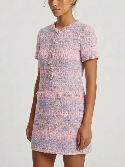 Short Tweed Dress in Glaze Tweed - Dresses