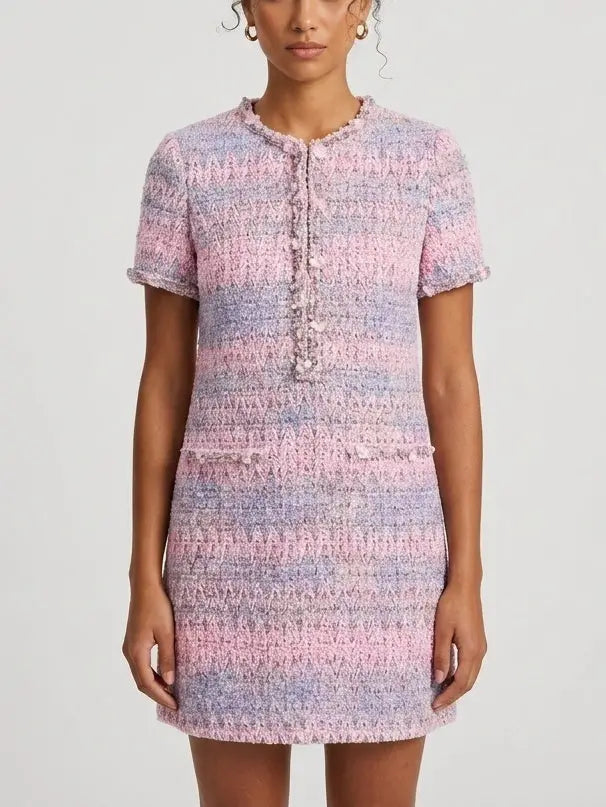 Short Tweed Dress in Glaze Tweed - Dresses