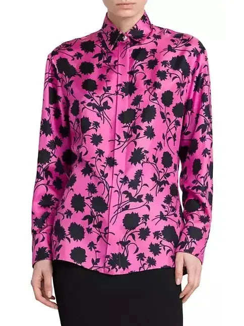 Silhouetted Floral Shirt - Branna Couture