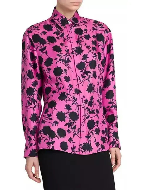 Silhouetted Floral Shirt - Branna Couture