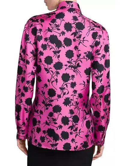 Silhouetted Floral Shirt - Branna Couture