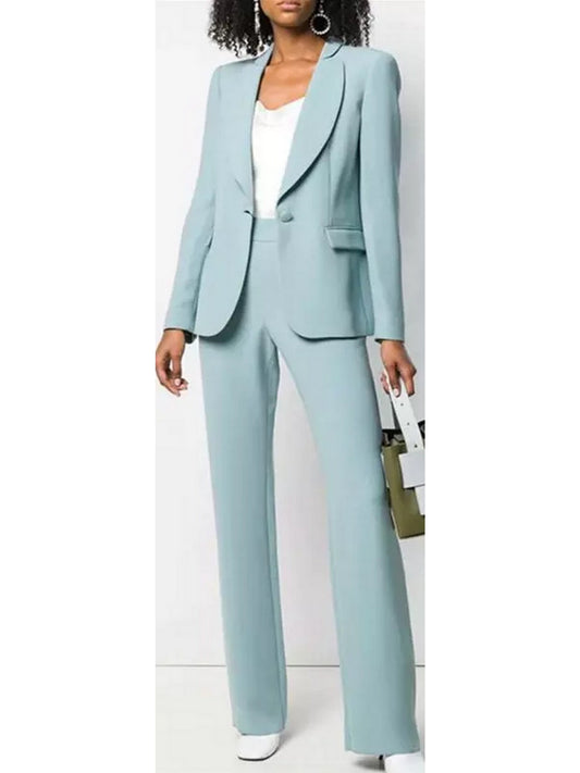 Single-Breasted Blazer and Pant Suit - Branna Couture