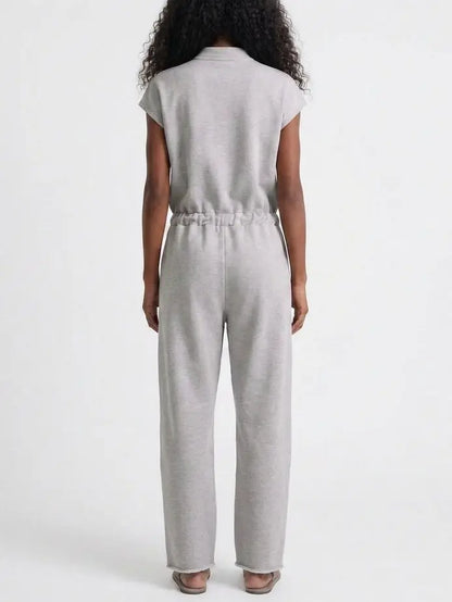 Sleeveless Button Front Drawstring Waist Jumpsuit - Suits & Sets