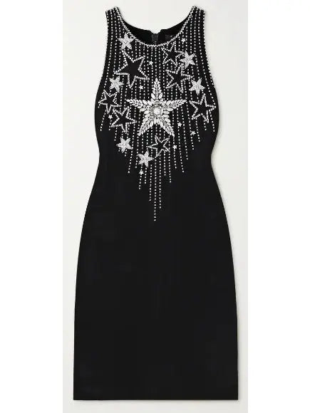 Stars Embroidered Short Dress - Branna Couture