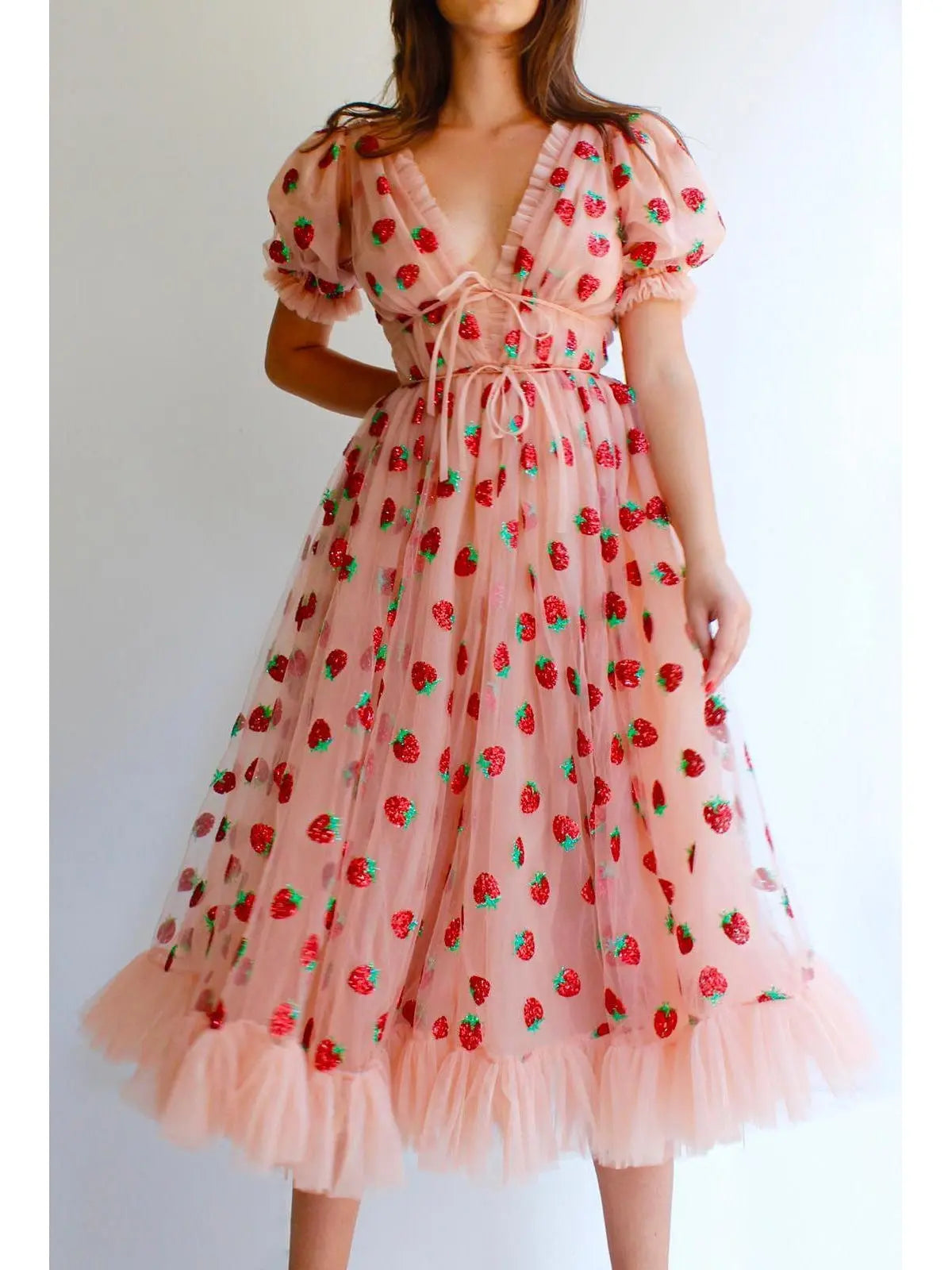 Strawberry Midi Dress - Branna Couture