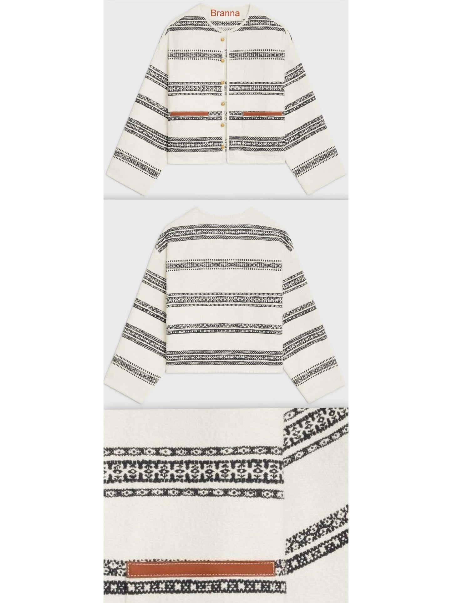 Striped Tweed Cardigan - Branna Couture