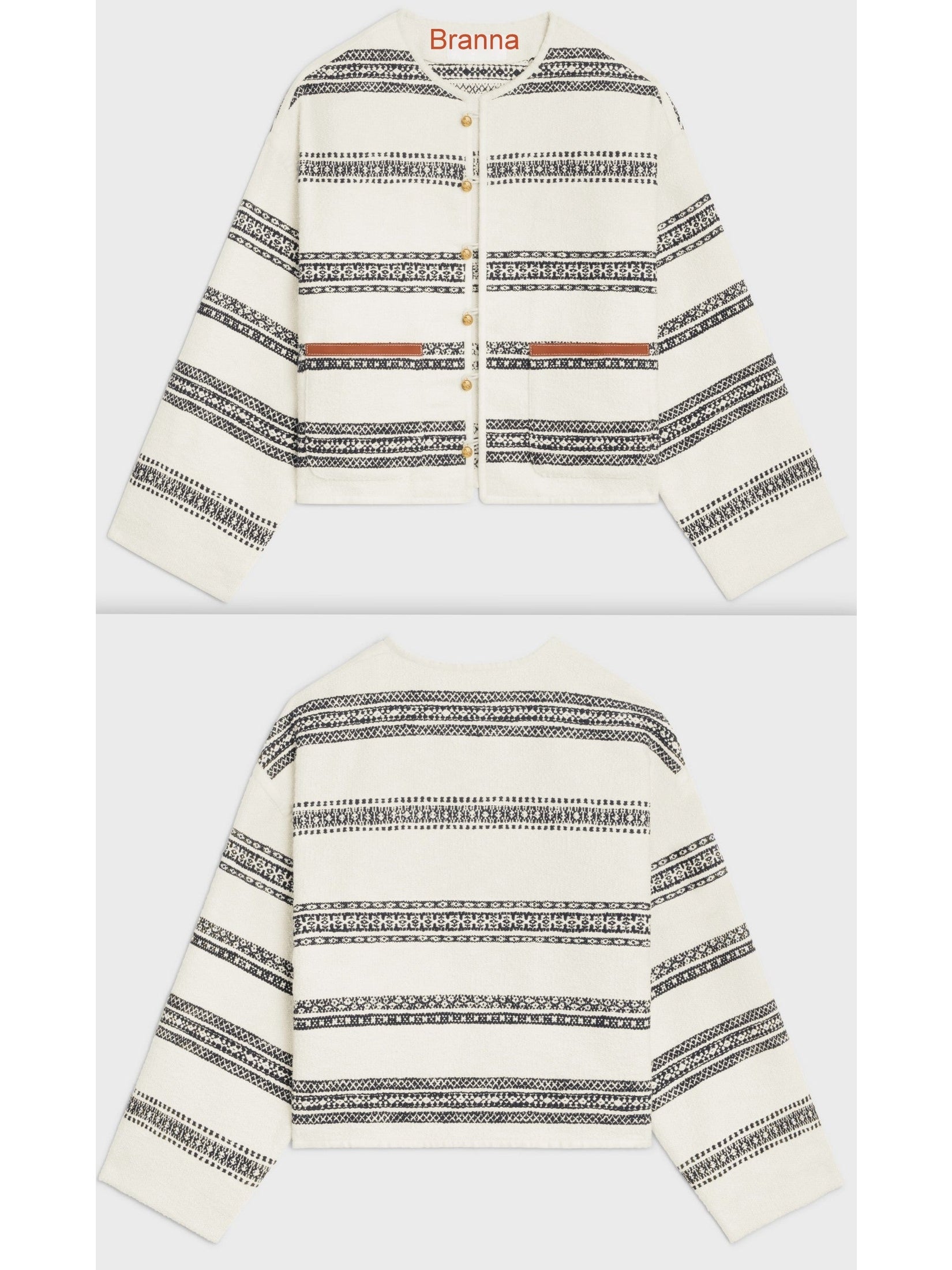 Striped Tweed Cardigan - Branna Couture