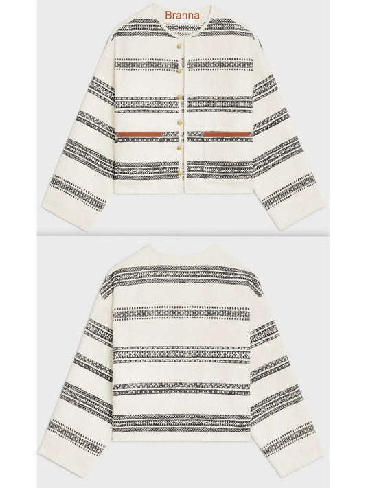 Striped Tweed Cardigan - Branna Couture