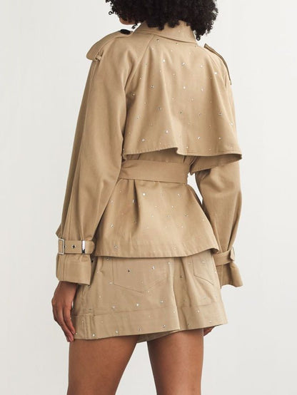 Studded Cotton Trench Jacket Branna Couture