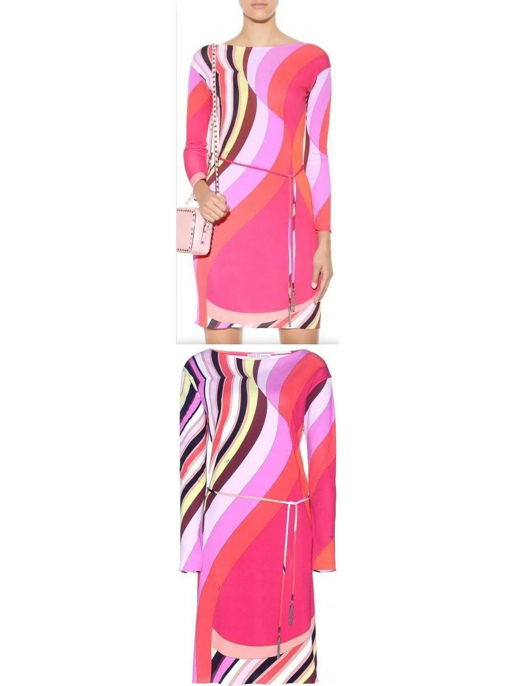 Swirl Print Silk Dress - Branna Couture