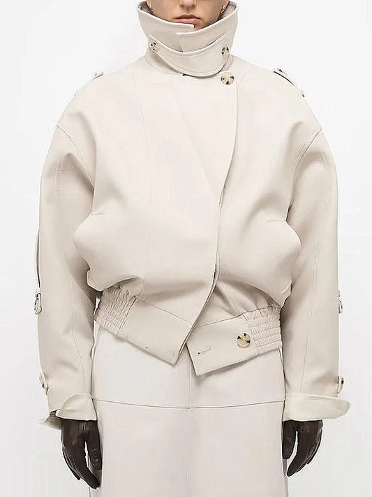 Tailored Biker Jacket in Light beige - Small - Jackets
