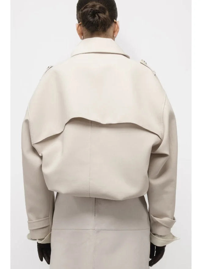 Tailored Biker Jacket in Light beige - Jackets