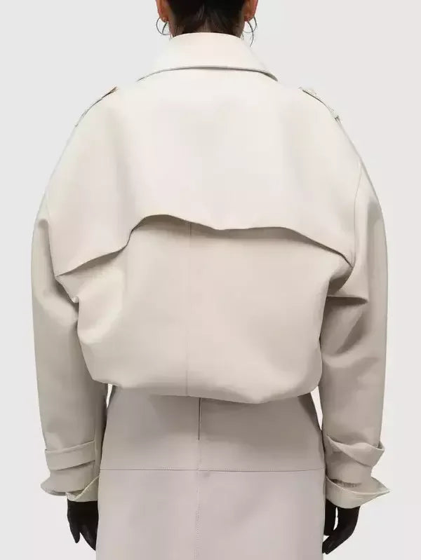 Tailored Biker Jacket in Light beige - Jackets