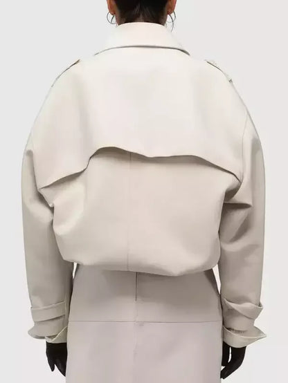 Tailored Biker Jacket in Light beige - Jackets