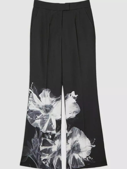Tailored Crepe Floral Print Blazer and Pant Suit Suits & Sets