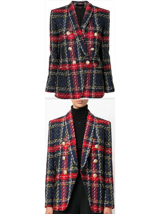 Tartan Tweed Blazer - Branna Couture