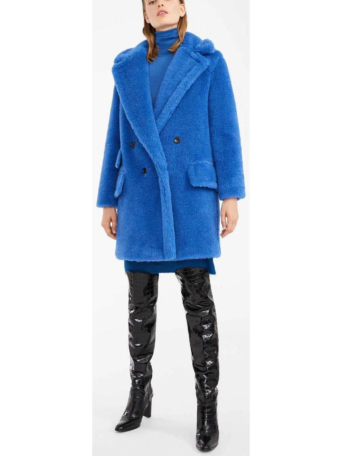 Teddy Bear Coat, Blue - Branna Couture