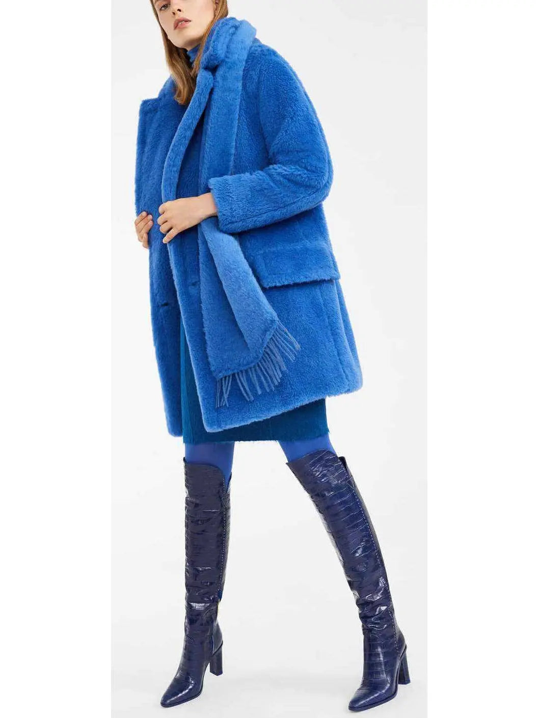 Teddy Bear Coat, Blue - Branna Couture