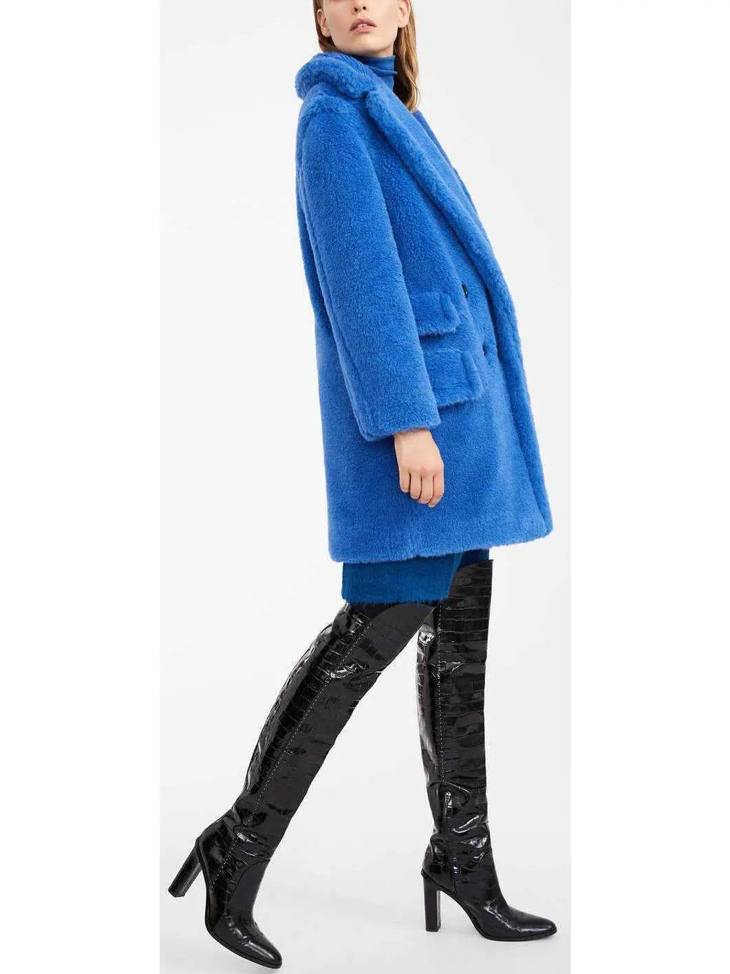 Teddy Bear Coat, Blue - Branna Couture