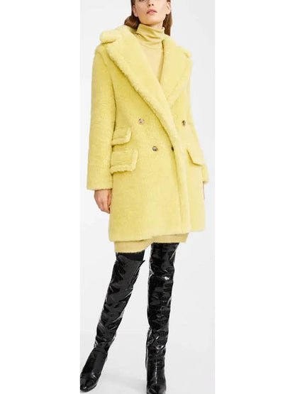 Teddy Bear Coat, Yellow - Branna Couture