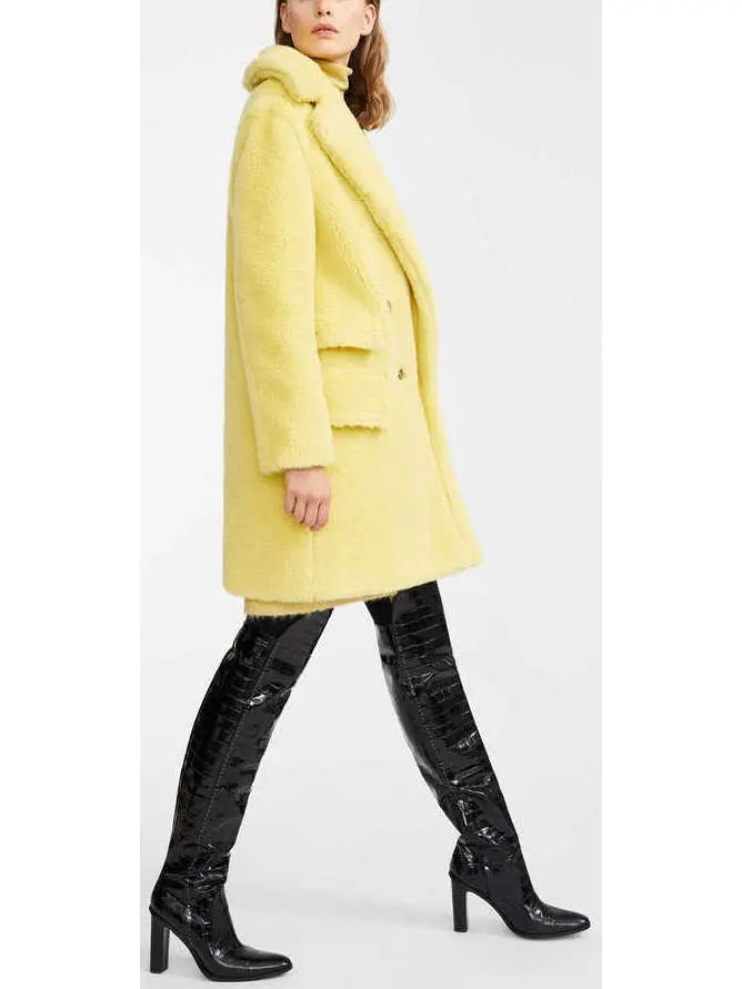 Teddy Bear Coat, Yellow - Branna Couture