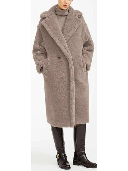 Teddy Icon Coat, Beige - Branna Couture