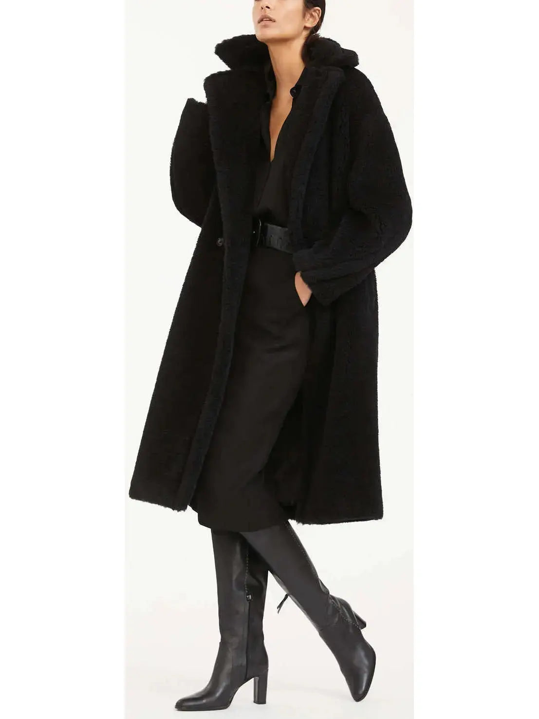 Teddy Icon Coat, Black - Branna Couture