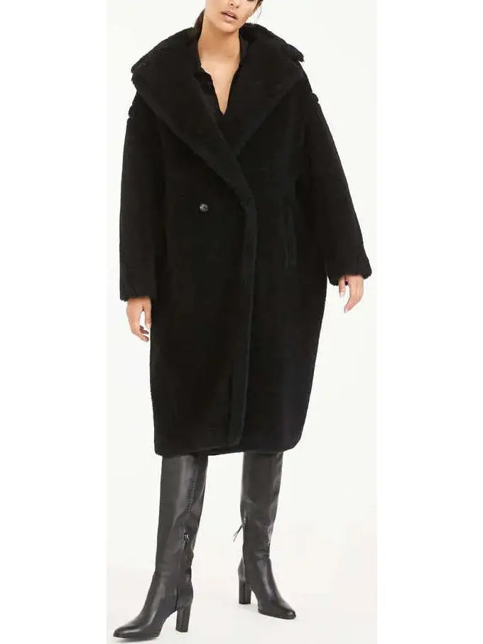 Teddy Icon Coat, Black - Branna Couture