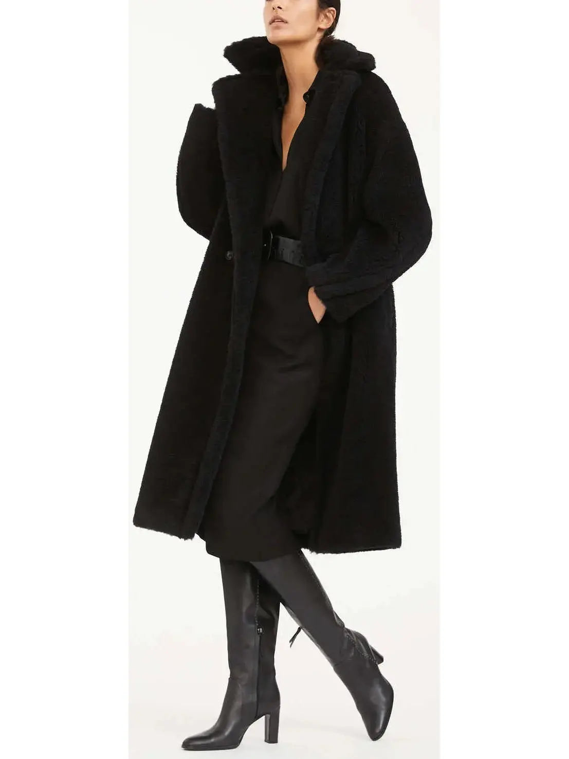 Teddy Icon Coat, Black - Branna Couture