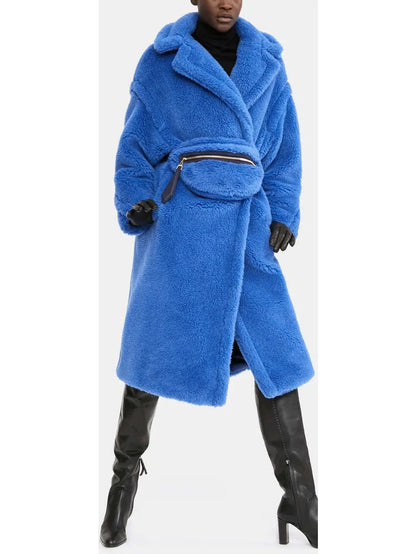 Teddy Icon Coat, Blue - Branna Couture