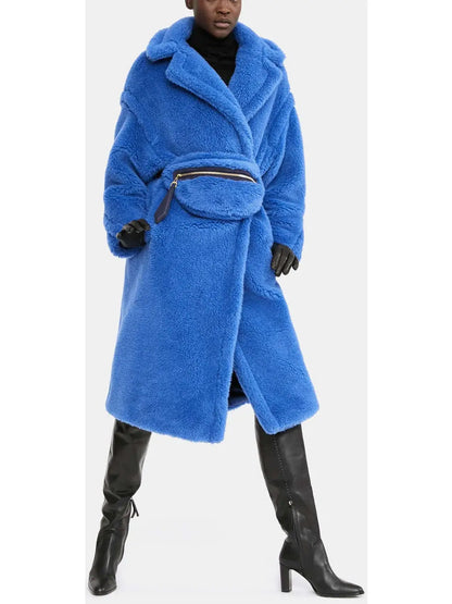 Teddy Icon Coat, Blue - Branna Couture