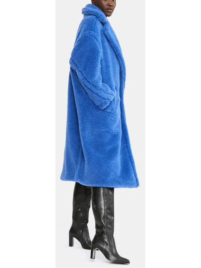 Teddy Icon Coat, Blue - Branna Couture