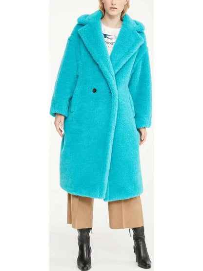 Teddy Icon Coat, Turquoise - Branna Couture