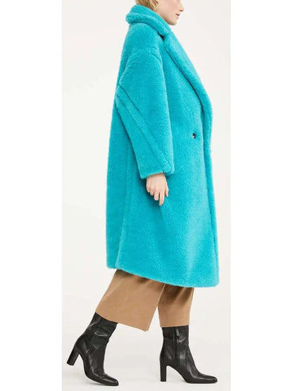 Teddy Icon Coat, Turquoise - Branna Couture